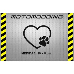 Pegatina de vinilo amor perruno con huella