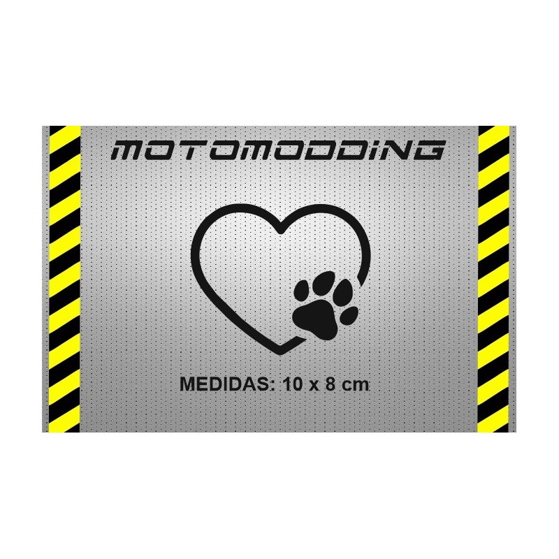 Pegatina de vinilo amor perruno con huella