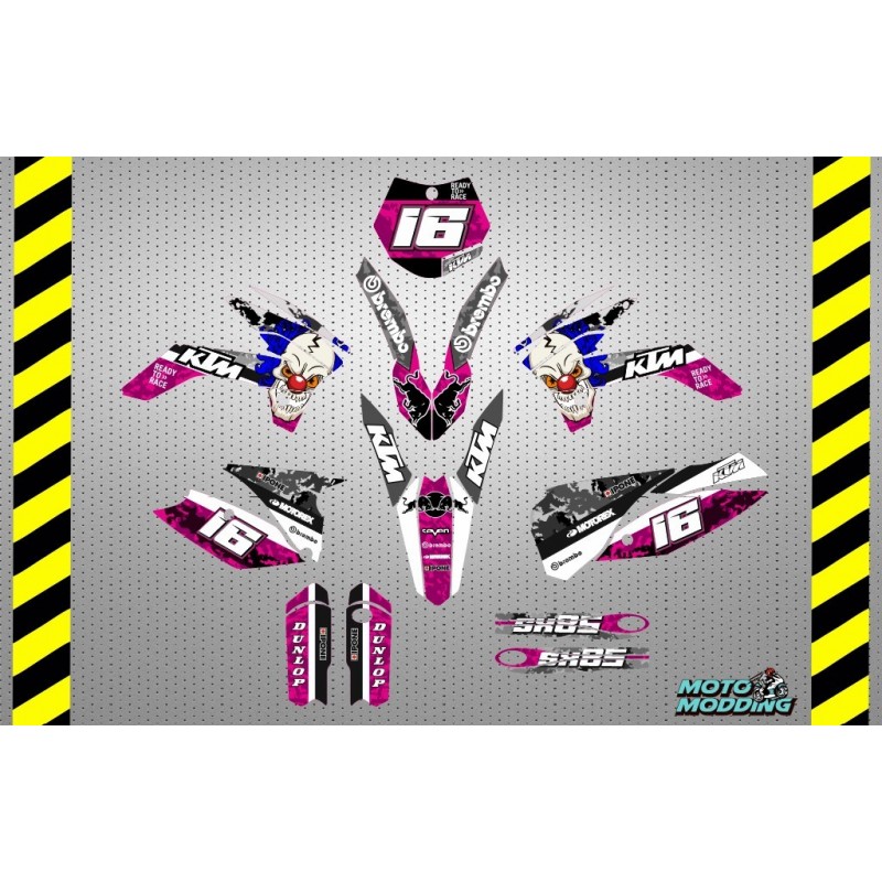 Kit de vinilos para ktm sx85 diseño payaso
