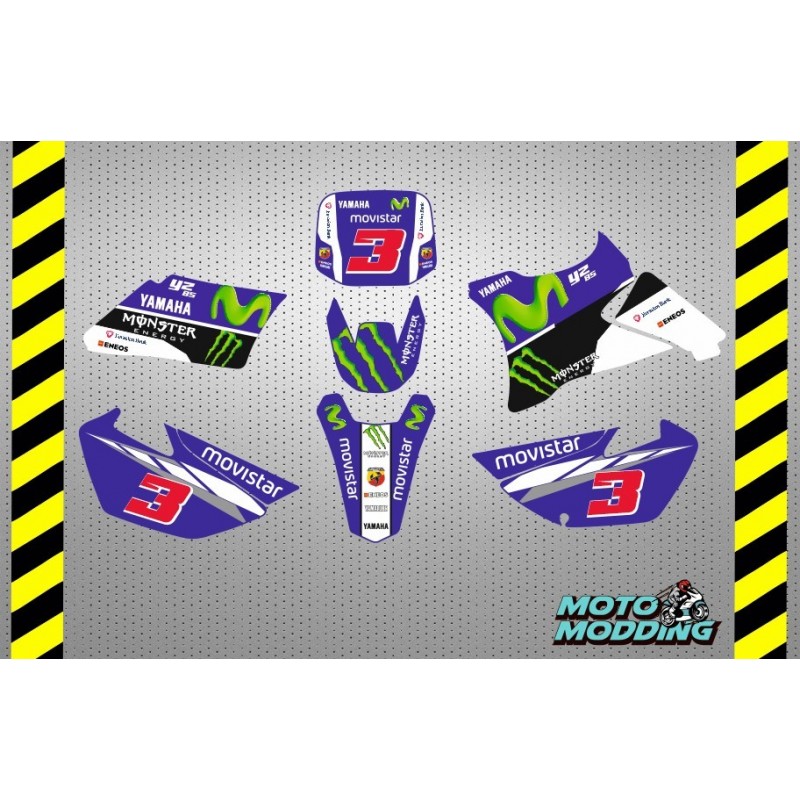 Kit vinilos para Yamaha yz85 diseño movistar