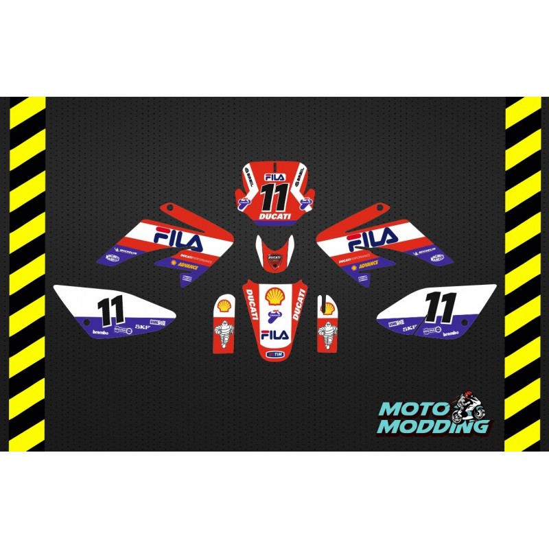 Pegatinas malcor racer crf70 diseño fila