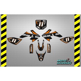 Kit pegatinas crf50 naranja y negro