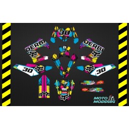 Kit adhesivos Derbi Senda  Xtreme plástica tur'n diseño fox multicolor