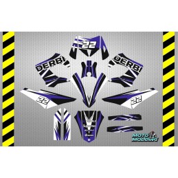Kit adhesivos Derbi Senda Xtreme diseño azul y negro