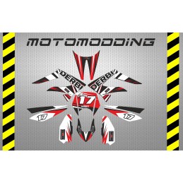 Kit adhesivos derbi drd racing Nº1 ROJO BLANCO