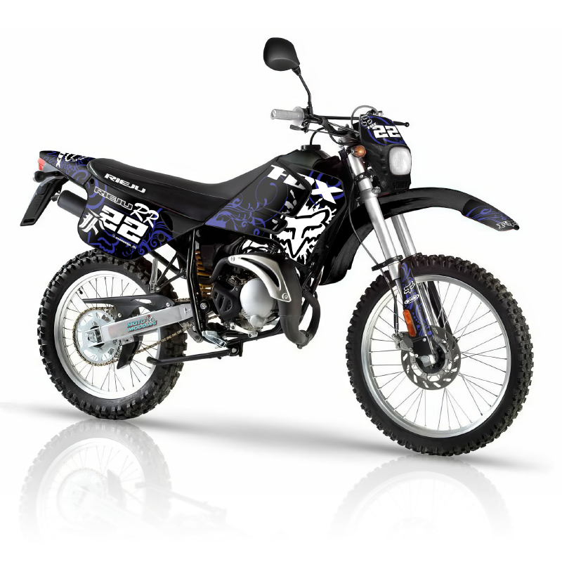 Kit pegatinas Rieju RR modelo 1994 2000 diseño Fox azul