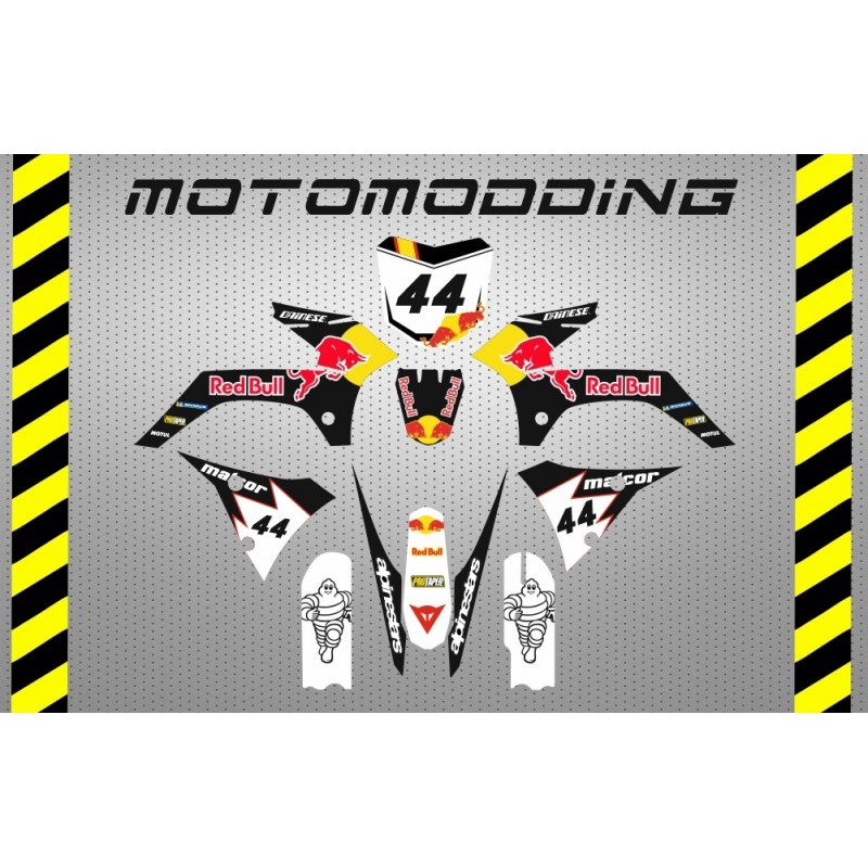 Kit pegatinas  Malcor súper racer red bull negro