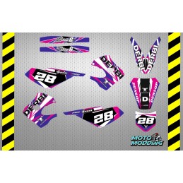 Kit adhesivos Derbi Senda R 2000 enduro rosa y azul
