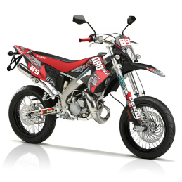 Kit adhesivos derbi drd pro diseño rojo y gris