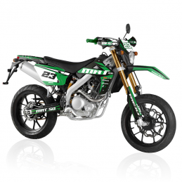 Kit pegatinas Rieju MRT 50 diseño tricolor verde