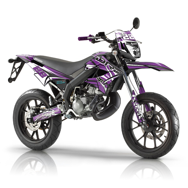 Kit de vinilos Derbi Senda Xtreme TNT morado y negro