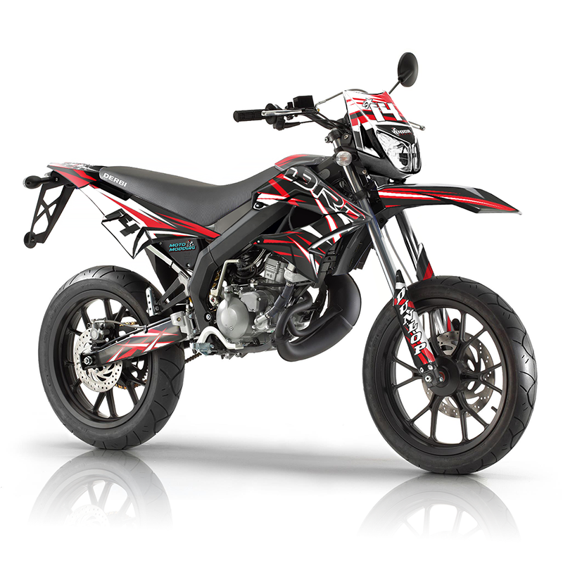 Kit de vinilos Derbi Senda Xtreme TNT rayas rojas y blancas