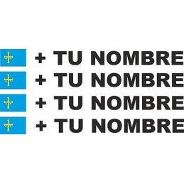 Bandera Asturias más tu nombre pegatinas vinilos