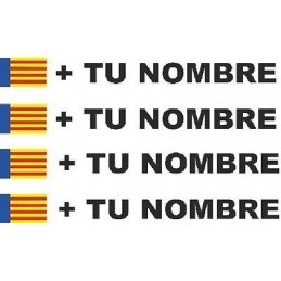 Bandera Valencia mas tu nombre pegatinas vinilos adhesivos stickers rotulos