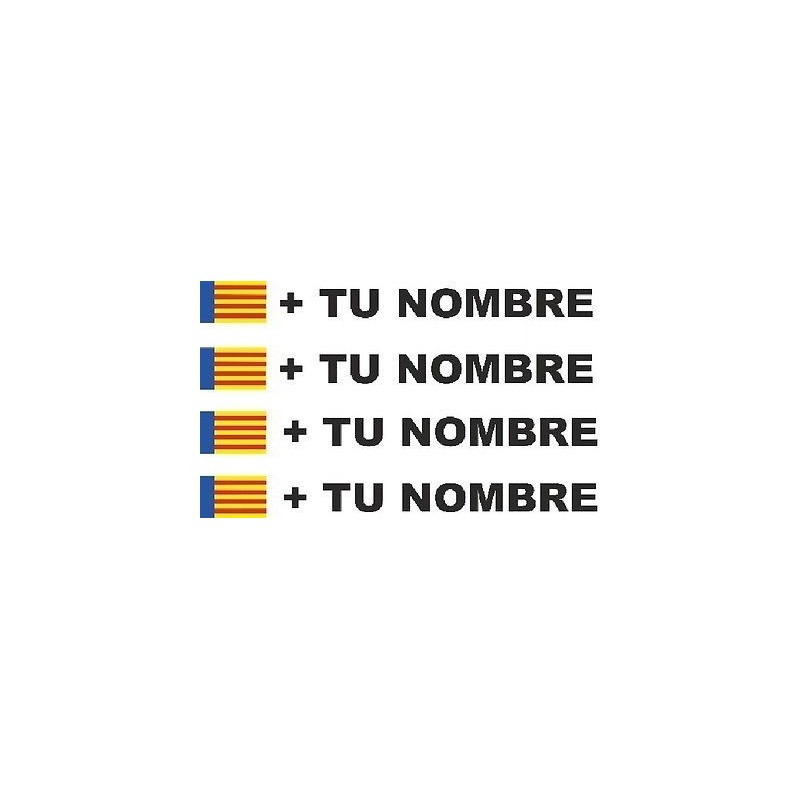 Bandera Valencia mas tu nombre pegatinas vinilos adhesivos stickers rotulos