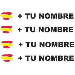 Bandera España más tu nombre pegatinas vinilos stickers vinilos adhesivos