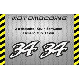 2 pegatinas 34 Kevin Schwantz dorsales