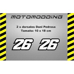 Pegatinas 26 de Dani Pedrosa dorsales